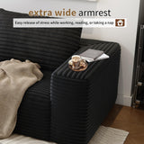 63" Loveseat Sofa,Modular Couch with Deep Seat Memory Foam,Comfy Small Cloud Couch for Small Spaces,No Assembly Required Sofa for Living Room Bedroom,Apartment,Black Settab