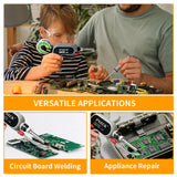 PNECK Automatic Soldering Gun Kit, 100W/120W Dual Power Soldering Iron Kit with Ceramic Heater, 5 Tips, Pump, flux, Tweezers for Electronics Welding Repair DIY PNECK