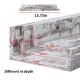 Lavezee 16 Inch Floating Shelves for Wall Set of 3, Rustic Picture Ledge Wall Mounted Shelf for Living Room, Bedroom, Kitchen, Bathroom, Distressed White Lavezee