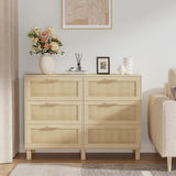 Derfullo 6 Drawers Dresser for Bedroom, Wood Rustic Wide Chest of Drawers, Storage Dressers Organizer for Bedroom, Living Room, Hallway Derfullo