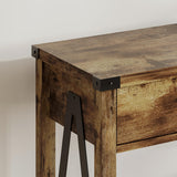 ChooChoo 47'' Farmhouse Console Table with Drawer, Entryway Table with Storage Shelf, Rustic A-Design Sofa Table for Hallway, Entrance, Living Room, Rustic Brown ChooChoo