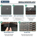 Amopatio Patio Furniture Sets, 7 Pieces Outdoor Rattan Sectional Sofa Set with Glass Table and Cushions, Wicker Patio Conversation Set for Outdoor Indoor Backyard Lawn Garden Porch (Grey) Amopatio