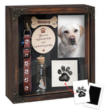 Personalized Shadow Box Dog Memorial Gift Collar Holder Picture Frame Sympathy Wood Pet Dog Cat Sculptures Fur Jar Rainbow Bridge Urns Teeth Keepsake Idea Gift for Pet Lover Tabletop Wall Hanging vinatimes