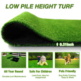 XLX TURF Outdoor Artificial Grass Rug 4FT X 4FT, Green Synthetic Turf Floor Mat for Balcony, Patio, Yard, Pets Dogs Grass Pad XLX TURF