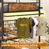 CSZZD Twin Loft Bed with U-Shaped Desk, Metal Loft Bed with LED Lights, Charging Station, Industrial Heavy Duty Bunk Loft Bed Frame with Desk and 3 Storage Drawers, 3 Pegboards, Safety Guard & Ladder CSZZD