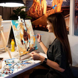 NEWENMO Horse Paint by Numbers Kit for Adults,Paint by Numbers on Canvas Unframed,DIY Oil Painting Perfect for Beginner, Craft, Hobbies and Home Wall Decor 12x16 in NEWENMO