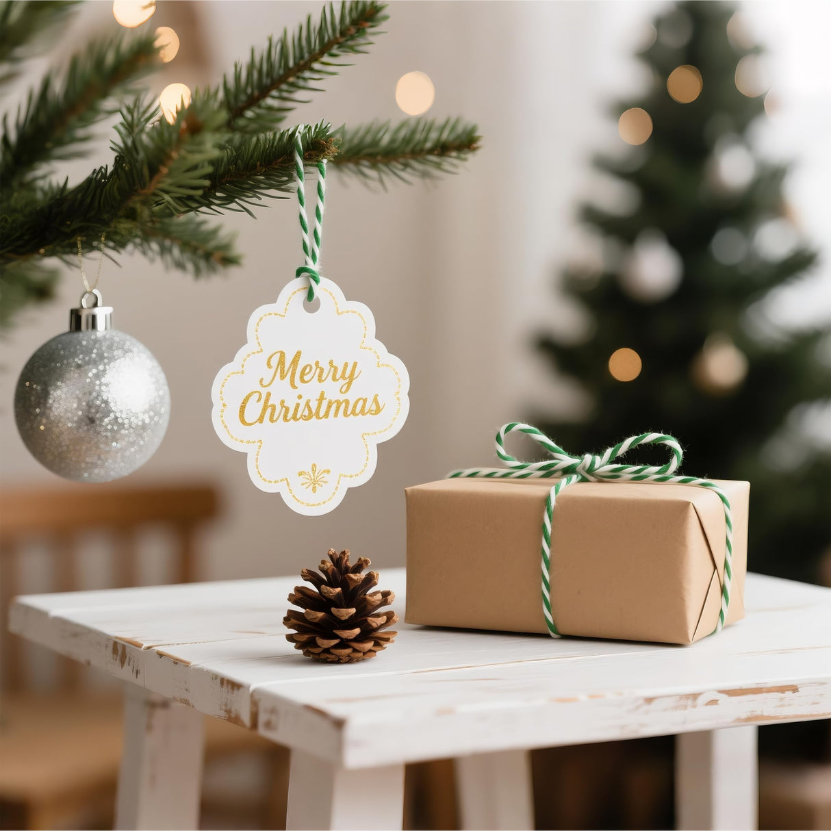 Cotton Twine String, 328 Feet Green & White - Christmas Twine for Gift Wrapping, Crafts, Baking, Butchers, Holiday Decorations, DIY, Kitchen & Gardening HAMUIERS