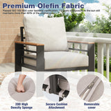 Aoxun Aluminum Patio Furniture Set 7 Seats, Oversized Outdoor Sectional with Washable Thick Cushions, Coffee Table and Waterproof Cover, Patio Conversation Sets for Porch, Balcony, Deck Aoxun