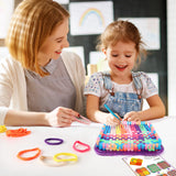 Weaving Loom Kit Toys Crafts - Arts and Crafts for Kids and Adults - Great Birthday Gifts for Girls Ages 6 7 8-12 13 Years Old - Sturdy Frame Potholder Loom Making Kits Portable Box and Craft Loops DDAI