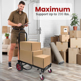 Pyle Compact Folding Adjustable Equipment Cart - Heavy Duty 8-in-1 Convertible Cart Hand Truck/Dolly/Platform Cart with R-Trac Wheels - Expandable Up to 25.24" to 40.24" - Pyle PKEQ38 Pyle