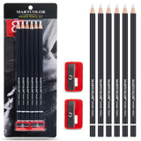 MARTCOLOR Professional Eraser Pencil Set, 6pc Eraser Pencils and 2pc Sharpener, Erasing Small Details or add Highlights for Sketching, Charcoal Drawings. Fine Detail Eraser for Beginners & Artists MARTCOLOR