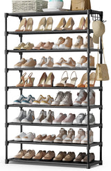 Kitsure Shoe Rack - Premium Non-Woven Shoe Rack Shelf, Shoe Organizer for Closet, Entryway, Garage & Corridor, Sturdy & Durable Long Stackable Shoe Shelves, 5X-Large, Black Kitsure