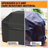 iCOVER Grill Cover 82 Inch, BBQ Grill Cover for Outdoor Grill, 600D Heavy-Duty Waterproof Gas Grill Cover BBQ Cover, Barbecue Grill Covers for Weber, Charbroil, Brinkmann, Nexgrill and More, Black i COVER
