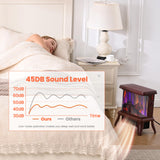 18“ Panoramic Window 1500W/1650W Electric Wood Stove Fireplace with Flame Effect, 4 in 1 Freestanding Indoor Space Heater. 3S of Rapid Heat. Fully Curved 3D Panoramic Flame Effect,Red Brown SheerAIRE