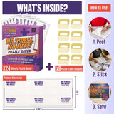 AGREATLIFE 24 Adhesive Puzzle Saver Sheets - Preserve 4 x 1000 Pieces Jigsaw Puzzles - No Stress No Mess - Puzzle Glue Sheets Peel and Stick (24 Sheets with 8 Adhesive Hangers) AGREATLIFE