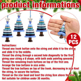 Soulchen 12 Sets Button Christmas Tree Craft Kits Make Your Own Button Christmas Tree Decorations DIY Xmas Hanging Ornament for Holiday Stocking Filler Gift Decor(Blue) Soulchen