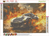MaiYiYi Top Sports Car Crystal Diamond Embroidery Set, 5D Full Round Drill Racing Car Diamond Painting Kit, Sport Cars Diamond Painting Dots Art for Adults Beginners Wall Decor (30X40 CM) MaiYiYi