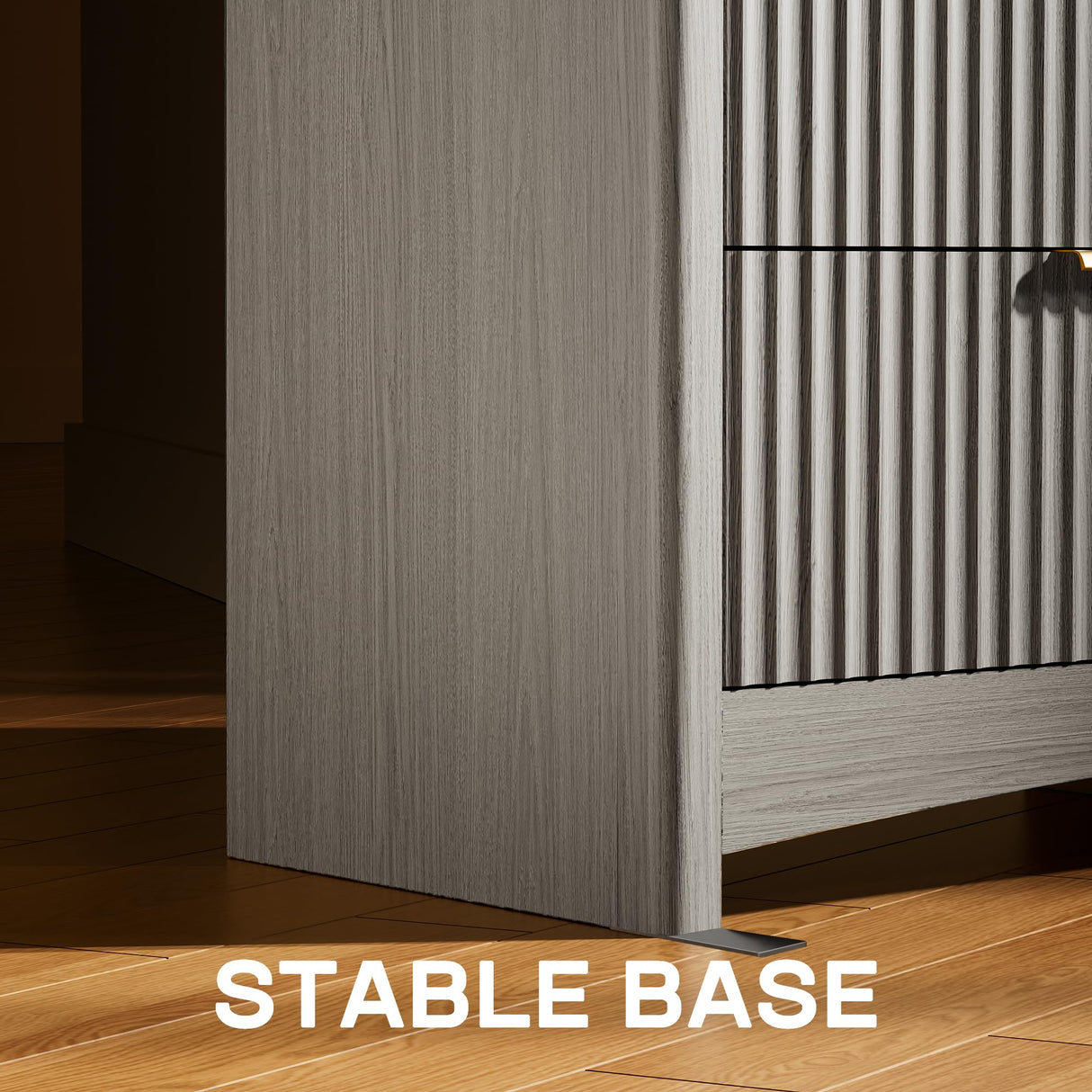 Marsail 5 Drawer Tall Wooden Dresser with Smooth-Glide Drawers, Modern Storage Solution for Bedrooms and Hallway, Featuring Large Capacity and an Elegant Natural Wood Finish, Light Grey Marsail