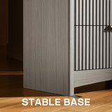 Marsail 5 Drawer Tall Wooden Dresser with Smooth-Glide Drawers, Modern Storage Solution for Bedrooms and Hallway, Featuring Large Capacity and an Elegant Natural Wood Finish, Light Grey Marsail