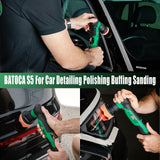 BATOCA S5 Cordless Car Buffer Polisher Kit 1 Inch 3 Inch Dual Action & Rotary Polishing Machine for Car Detailing,2x 2.0Ah Batteries,6 Variable Speeds 2000-5500RPM,Orbital Polisher for Car Boat Polish BATOCA