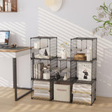 AWTATOS Wire Grid 8 Cube Closet Organizer - Stackable Storage Shelf, Metal Shelving Unit for Bedroom, Black AWTATOS
