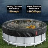 LXKCKJ 21 Ft Round Pool Cover, Winter Covers for Above Ground Pool, Winter Pool Cover Protector with Drawstring Design Increase Stability, PE Tarp Ideal for Waterproof and Dustproof (Black) LXKCKJ