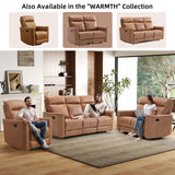 Manual Loveseat Recliner Sofa, Wall-Hugger 2 Seat Reclining Love Seat Couches, Leathaire Reclining Sofa Set, Double Seater Recliner Chair for Living Room, Office, Apartment, Brown CANMOV
