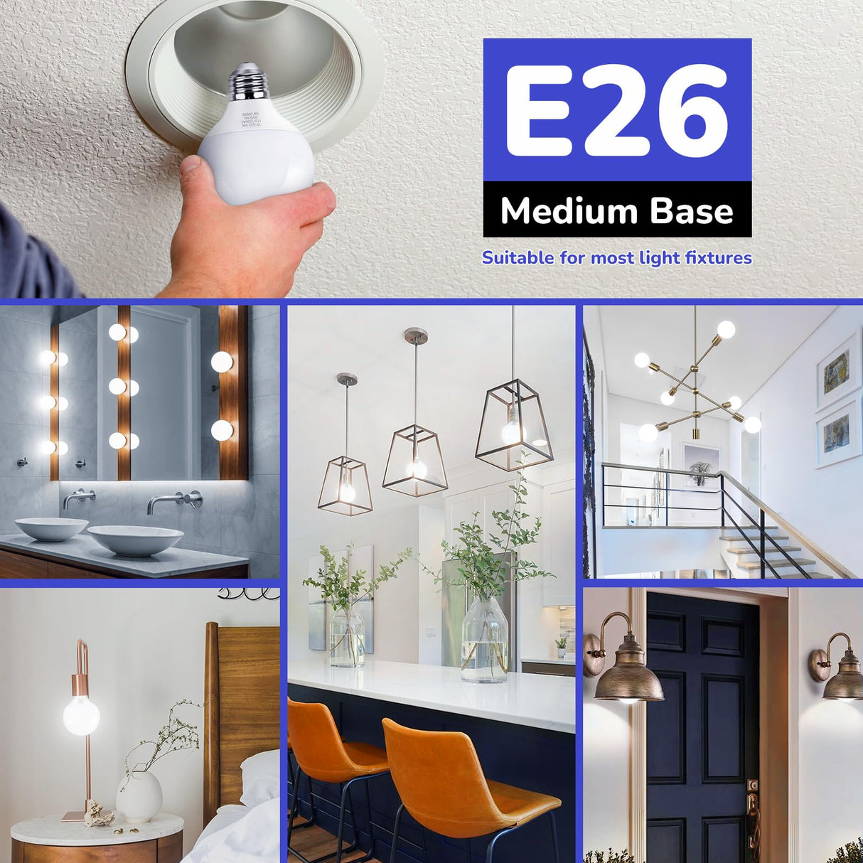 MAXvolador G25 LED Globe Light Bulb 60W Equivalent, Daylight White 5000K E26 Vanity Light Bulbs for Bathroom Makeup Mirror, Round Bulb Non-Dimmable 8-Pack MAXvolador