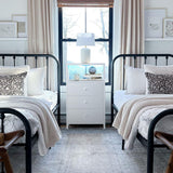 BOLUO White Night Stand with 3 Fabric Drawers, Nightstand with Charging Station LED Nightstand for Bedroom, Bedside Table with USB Ports and Outlets Modern BOLUO