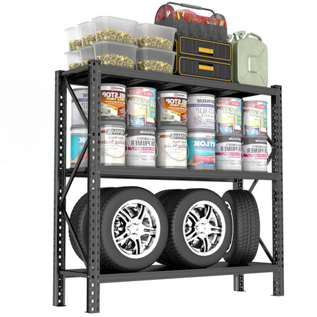 Heavy Duty 5-Tier Metal Shelving Unit with Adjustable Heights - 67" W x 63" H x 19.6" D, 4500 lbs Load Capacity - Industrial Garage Storage Solution for Workshop, Basement, and Home Organization Notmise