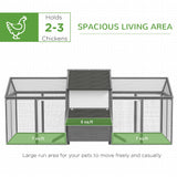 PawHut 100" Chicken Coop Wooden Chicken House Large Rabbit Hutch Poultry Cage Hen Pen Backyard with Double Run, Nesting Box PawHut