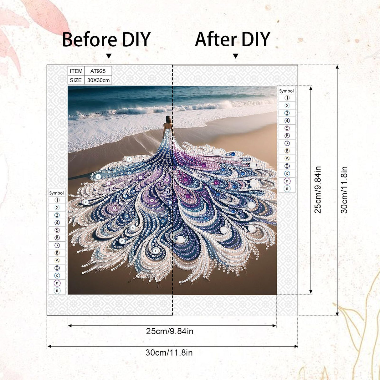 Diamond art Painting Kit, 5D DIY Beach beauty, Special Shape Crystal Artificial Diamond Partial Mosaic Handicraft for Beginners, Wall Decor Art For Bedroom, Office, Living Room, Christmas Gift MVVMTOP