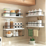 White Wood Floating Shelves Wall Mounted - 3+1 Tier Rustic Bathroom Wall Shelves Over Toilet with Wire Storage Basket and Towel Bar, set of 4 Farmhouse Floating Shelf for Bathroom, Kitchen, Bedroom. LUDORU