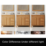 ENSHUI 36" Bathroom Vanity with Sink, 36 inch Bathroom Vanity with Ample Storage, Modern Solid Wood Cabinet with Soft-Close Doors, Easy Assembly, 36 Wood ENSHUI