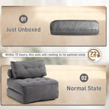 VIKAYAMICS Folding Sofa Bed Convertible Sleeper Chair 33" with Pillow Futon Boneless Couch with Back Support Small Couch for Living Room(Grey Single) VIKAYAMICS