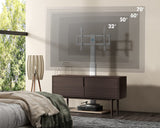 FITUEYES Floor TV Stand Tall for Living Room, Bedroom, Corner TV Stands for TVs up to 70 Inch Swivel TV Mount Stand with Height Adjustable Shelf Upgrade Sturdy Wood Base White FITUEYES