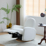 GDFStudio Swivel Glider Recliner Chair Nursery Rocker Recliner Chair with Boucle Upholstered High Back Single Seat Sofa Chair with Deep Seat Manual Nursing Reclining for Living Room, Beige GDFStudio