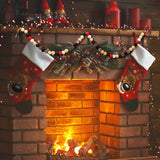 Junkin Christmas Wooden Bead Kit: 201 Pcs - 0.63 Inch Buffalo Plaid & 0.47 Inch Christmas Tree Shaped Beads with 6.6 Feet Natural Cord for DIY Garlands & Jewelry Junkin