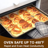 Baking Sheet Pan Set of 2, Wildone Commercial Cookie Sheets for Baking, Nonstick Carbon Steel Jelly Roll Pan Oven Tray 15x10 Inch, Heavy Duty & Easy Clean Wildone