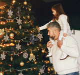 Binswloo 24pcs Wooden Snowflakes Ornaments, Unfinished Wood Cutouts Christmas Tree Hanging Ornaments for Crafts, Rustic Xmas Decorations Binswloo