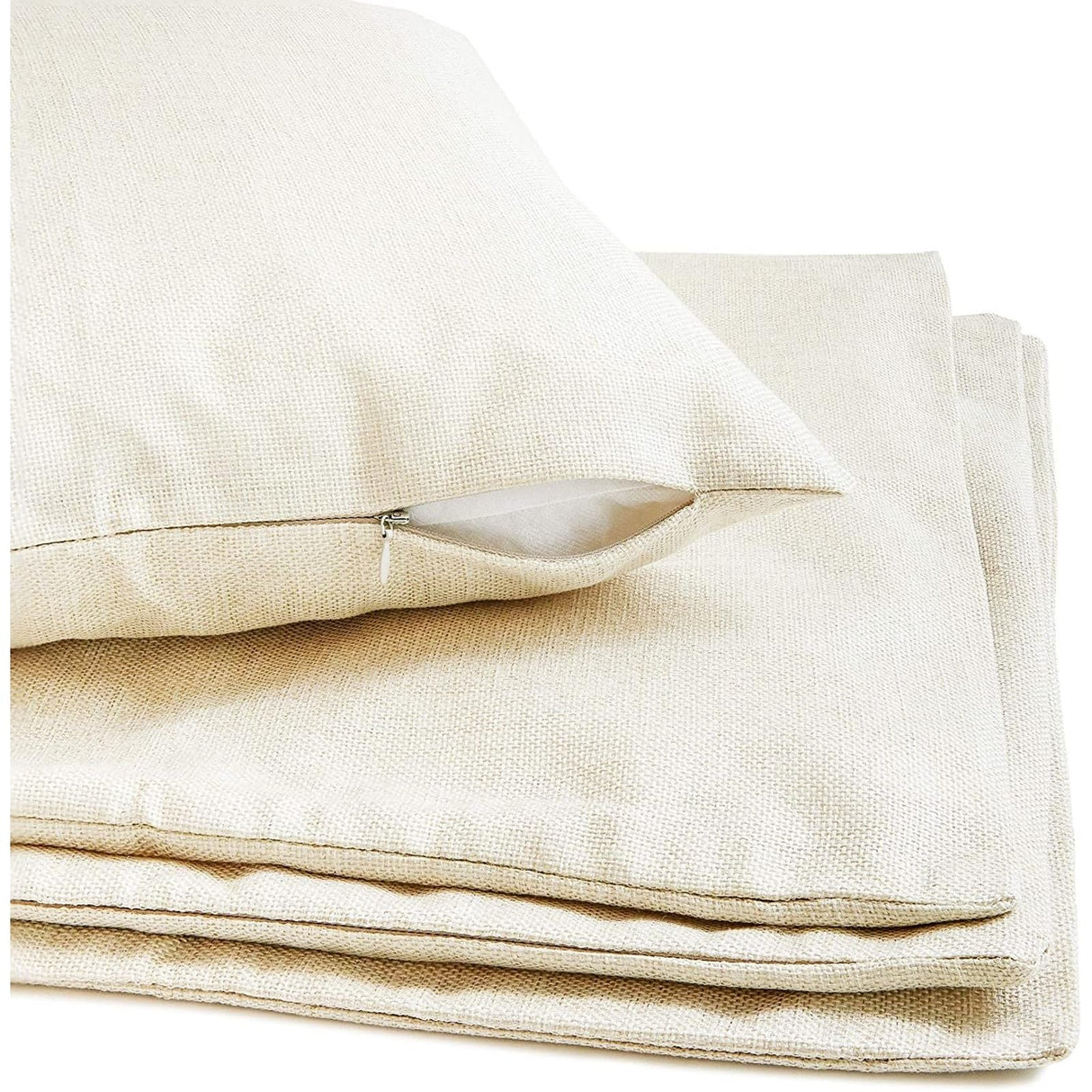 Juvale 4 Pack of Canvas Throw Pillow Covers, 17x17 Blank Pillow Cases (Cream Color, Cotton Material) Juvale