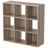 ZenStyle 9-Cube Natural Wooden Storage Shelf Organizer with Customizable Back Panels ZenStyle