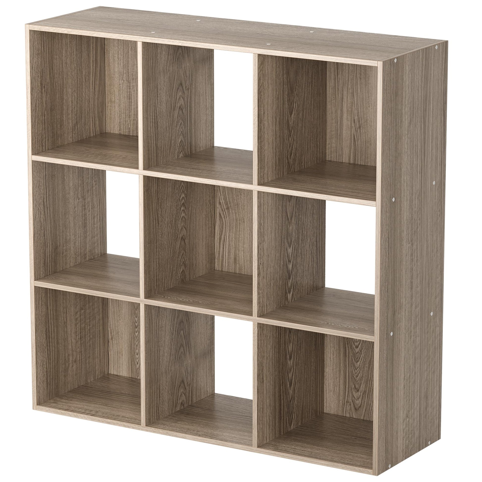 ZenStyle 9-Cube Natural Wooden Storage Shelf Organizer with Customizable Back Panels - WoodArtSupply