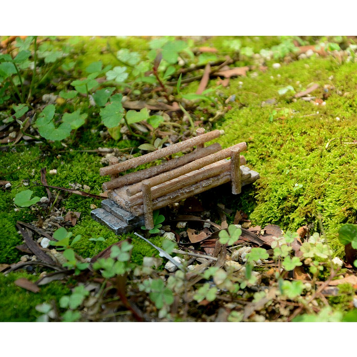 Top Collection Miniature Fairy Garden and Terrarium Wooden Bridge Figurine Top Collection