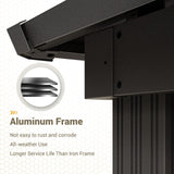 UDPATIO 12' x 16' Hardtop Gazebo, Outdoor Aluminum Gazebo with Galvanized Steel Double Roof, Permanent Metal Canopy with Curtains and Netting for Patio, Garden, Lawn, Backyard, Deck, Beige UDPATIO