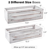 LotFancy Bathroom Decor Box, 2 Pack Wooden Toilet Paper Holder, White Toilet Storage Basket for Back of Toilet, Farmhouse Toilet Tank Topper LotFancy