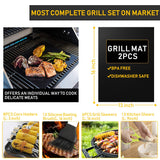 34Pcs Grill Accessories Grilling Gifts for Men, 16 Inches Heavy Duty BBQ Accessories, Stainless Steel Grill Tools with Thermometer, Grill Mats for Backyard, BBQ Set for Men Women Taimasi