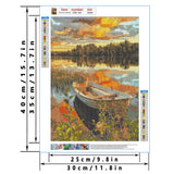 LYKEJI Fall Diamond Art Kits for Adults Drill Full Diamond Painting Boat Wall Art Kit Home Decor 5D DIY Rhinestone Embroidery 11.8×15.7 Inch LYKEJI