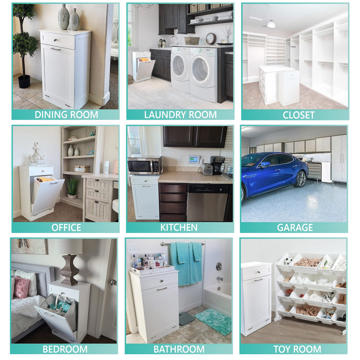 Northwood Calliger Tilt Out Trash Bin Cabinet or Laundry Hamper Solid Workmanship and New 2022 Design Cuts Assembly Time in Half! Hide Ugly Trash, add Countertop Space, Keep Pets Out! Northwood Calliger