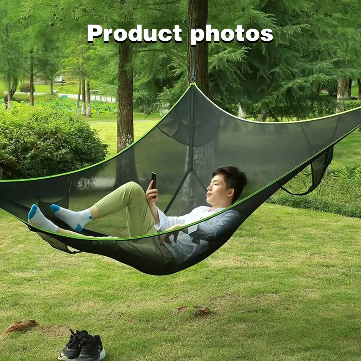 Triangle Hammock,13ft Triangle Camping Hammock, with 3 Ratchet Tie Down Straps and Storage Bag, Max 800 Lbs,Multi Person Portable Hammock for Adults Kids,for Travel Backyard Outdoor Garden Camping WoodArtSupply